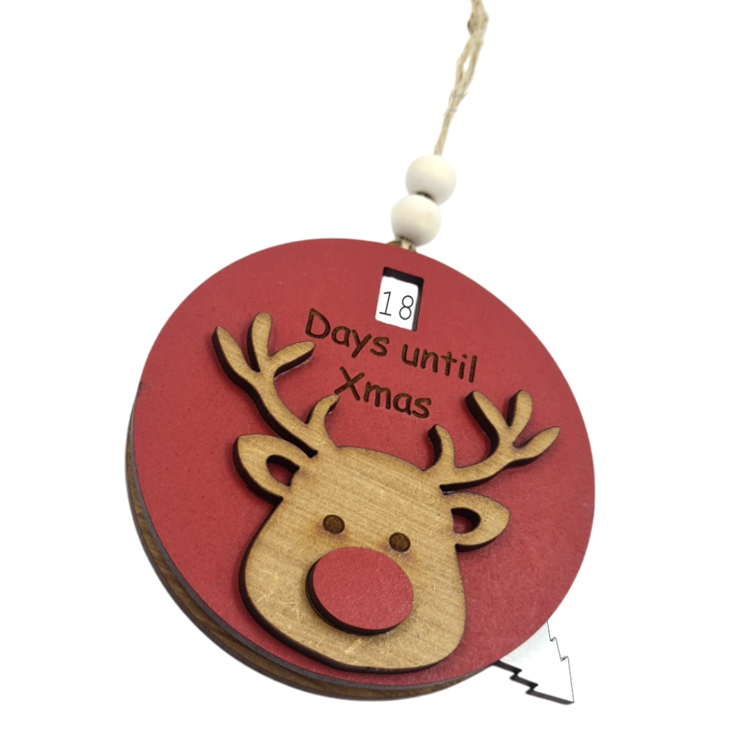 Countdown to Christmas Ornament Round Reindeer - Image 2